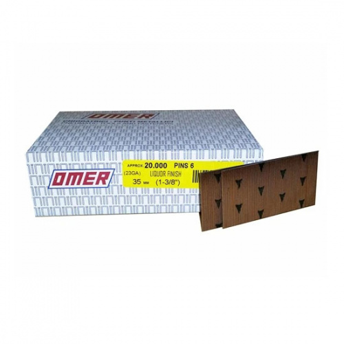 Микрошпилька Omer 6/35, 23 ga., сечение 0,6 мм, длина 35 мм, сталь, цинковая гальванизация, 20 тыс.ш